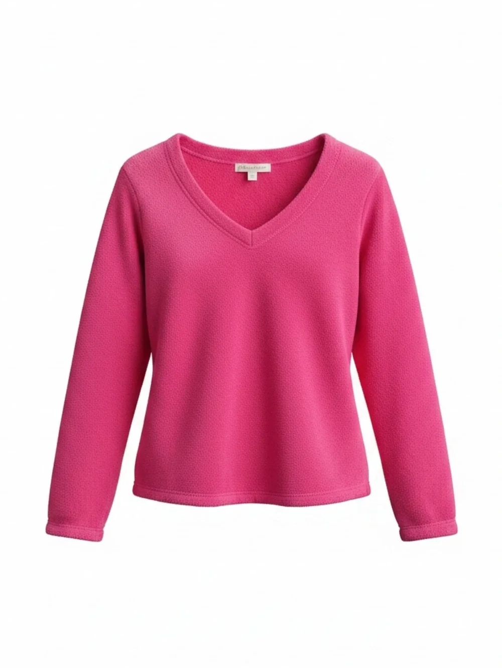 Faded Glory Girls Hot Pink V-Neck Plush Pullover